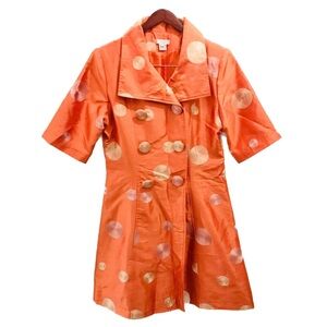Vintage Grace Chuang Jacket Medium Embroidered orange gold pink button
